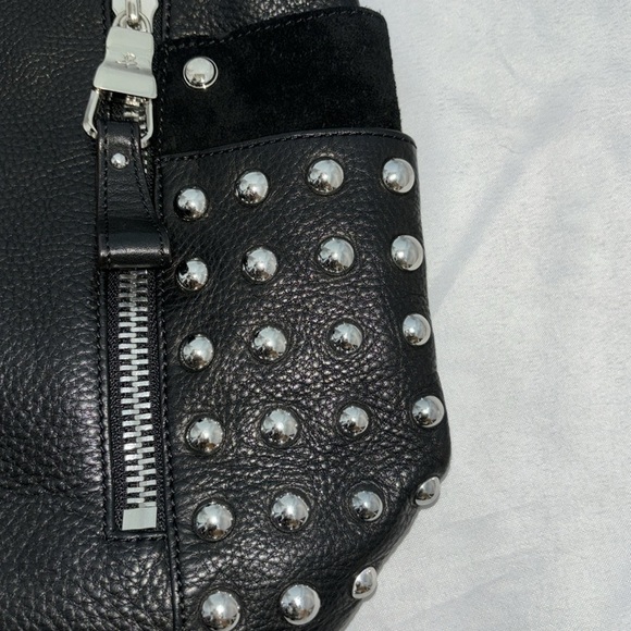 B. Makowsky Black Studded Leather Handbag - Picture 2 of 14